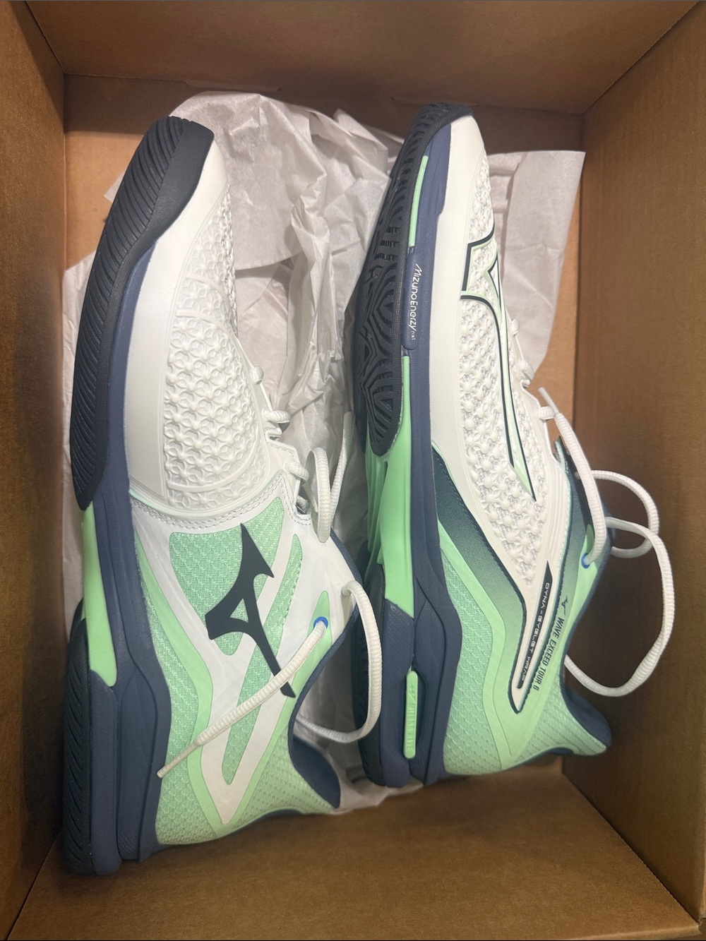 Mizuno White, Mint & Navy Men's Athletic Shoes